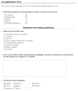 Job application survey sample